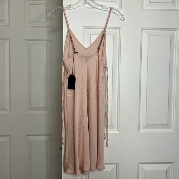 NWT Midnight Bakery Satin Bias Cut Chemise Slip Dress XS Rose - Picture 9 of 14
